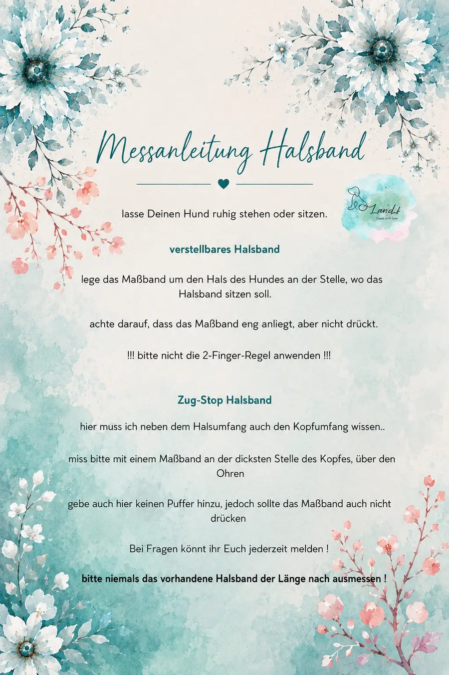 Messanleitung für Halsbänder