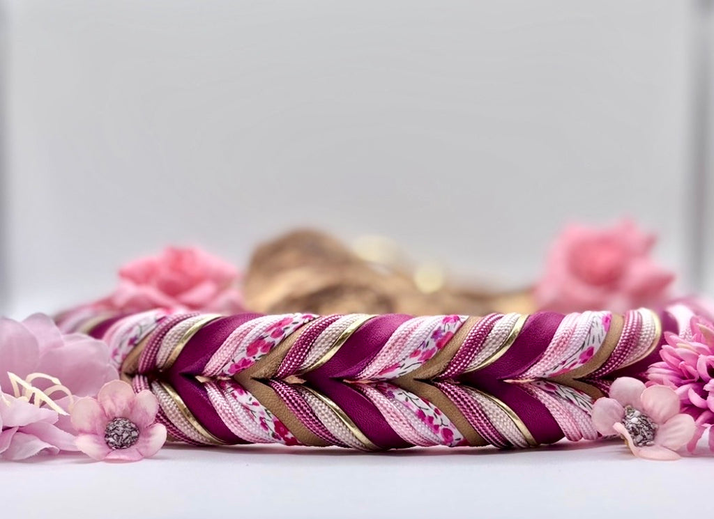 Halsband Blüte pink/bordeaux