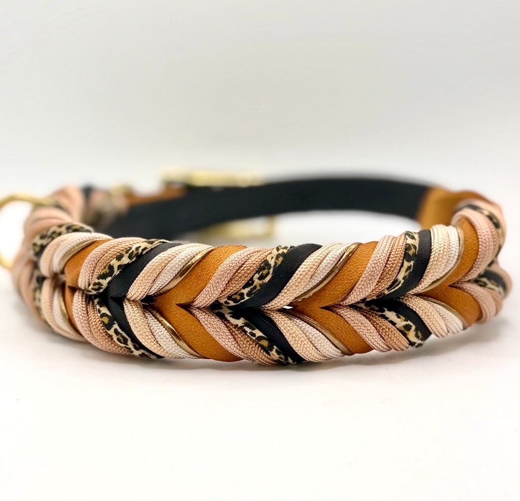 Halsband Leo cognac/schwarz