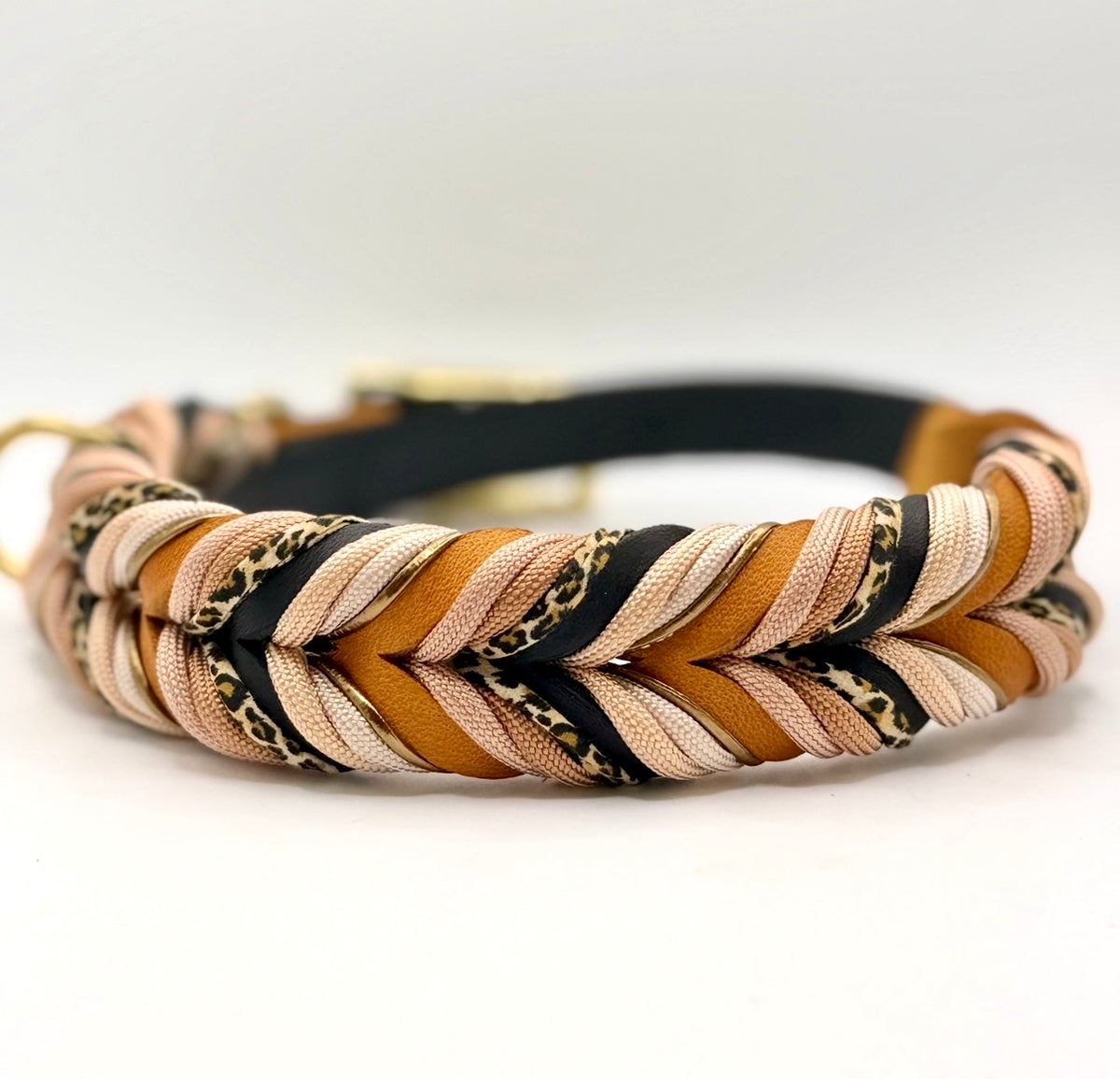 Halsband Leo cognac/schwarz