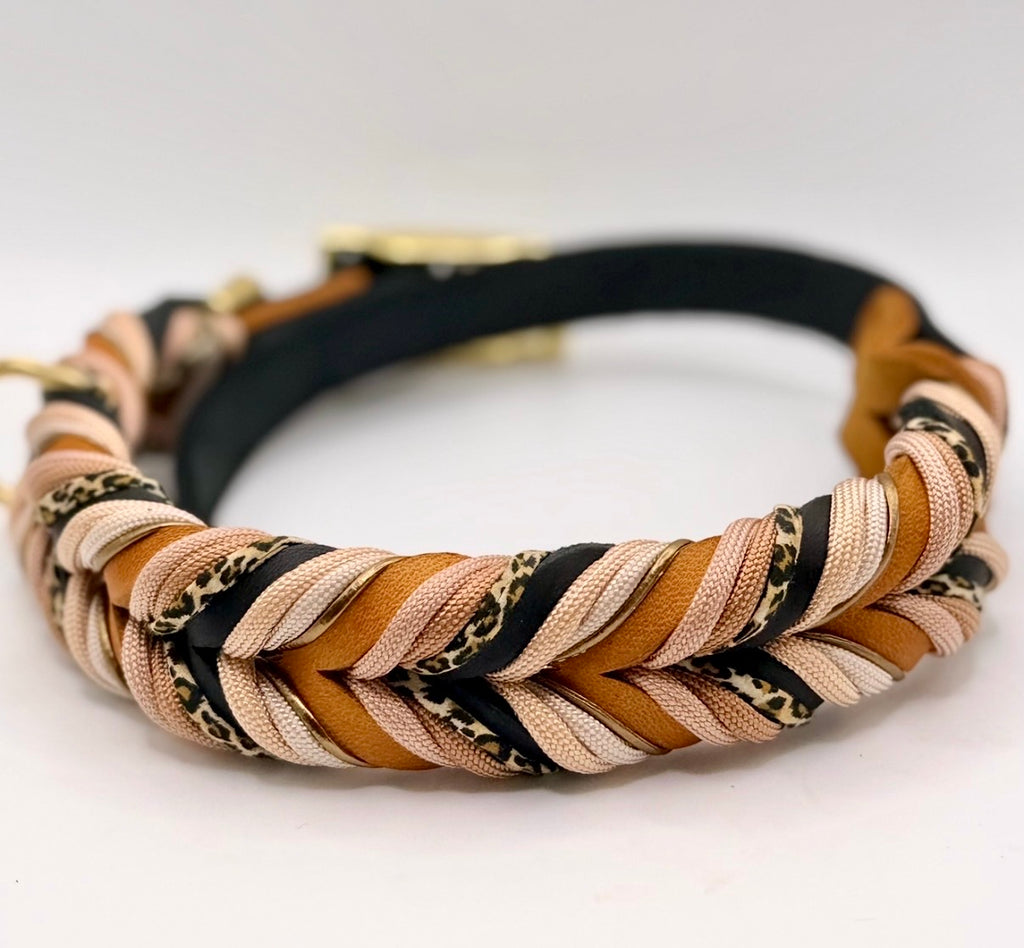 Halsband Leo cognac/schwarz
